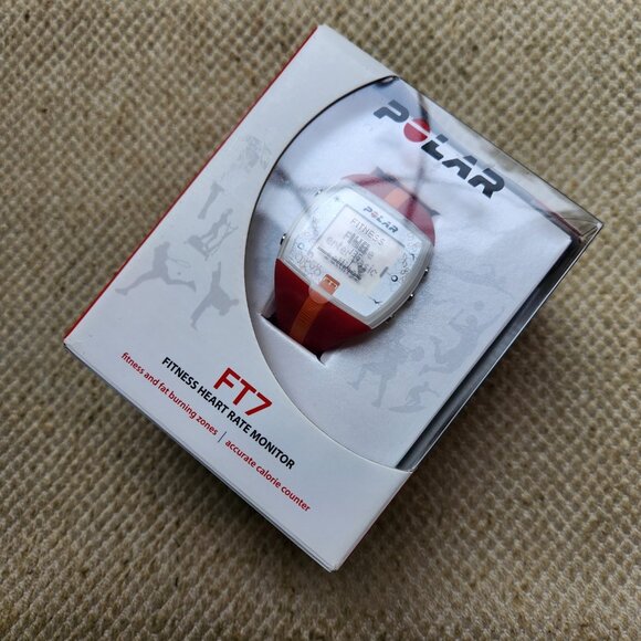 NEW Polar FT7 Heart Rate Monitor Fitness Watch Red Orange in BOX Tested Works - Picture 1 of 8